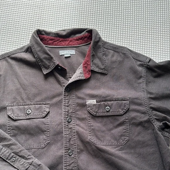 Eddie Bauer Dark Brown Shirt with Red Accent - Picture 4 of 7